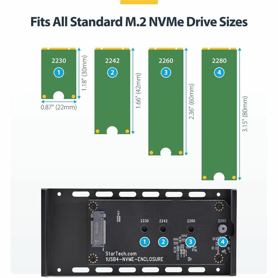 StarTech.com M.2 NVMe Enclosure 1USB4-NVME-ENCLOSURE - Ultra-Fast USB4/Thunderbolt External SSD Case