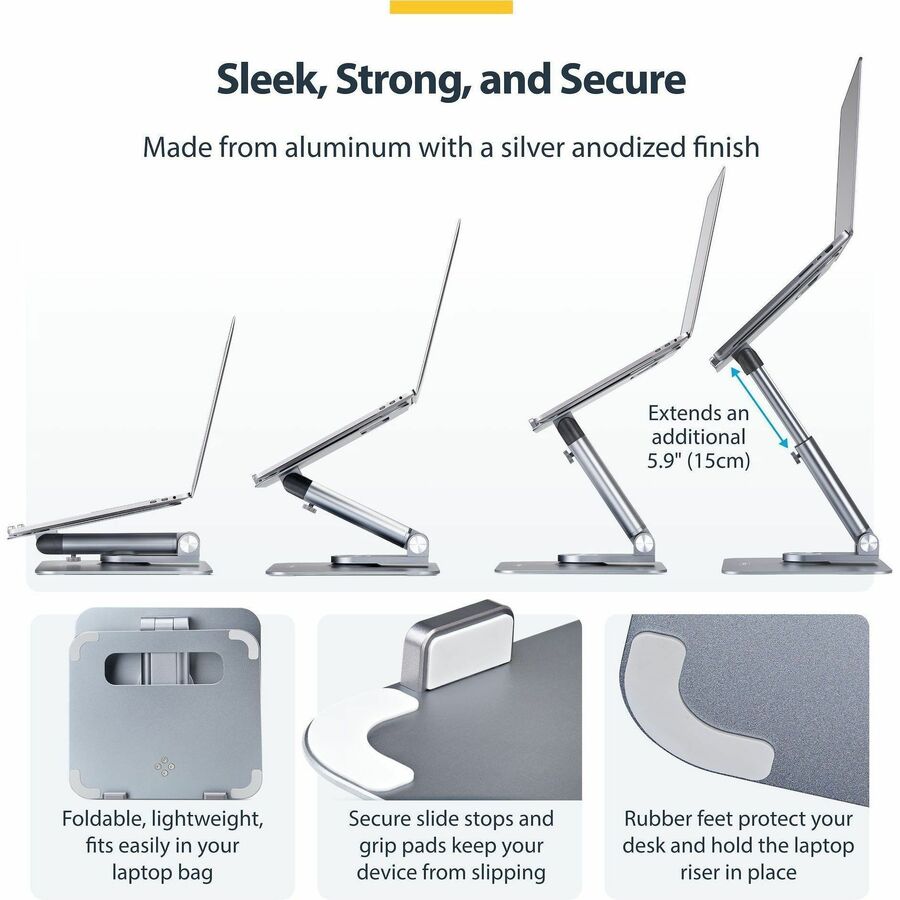 StarTech.com Telescopic Laptop Stand with 360° Swivel and Adjustable Height