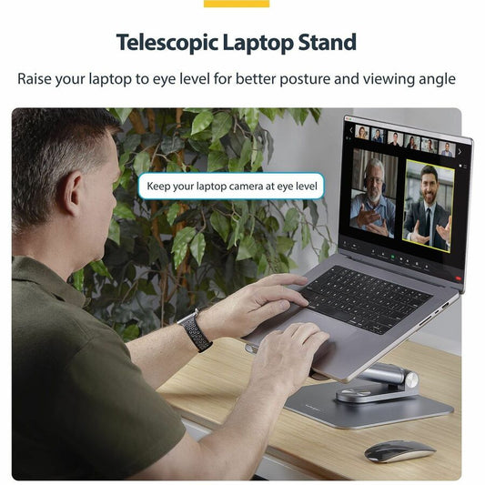 StarTech.com Telescopic Laptop Stand with 360° Swivel and Adjustable Height