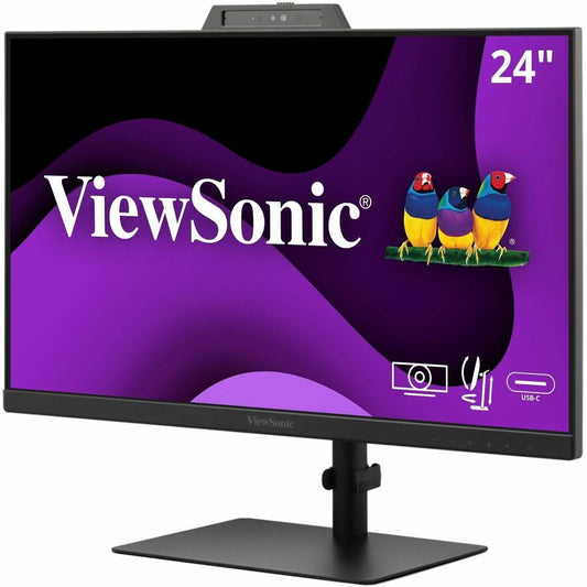 ViewSonic VG2441V 24-Inch Full HD IPS Monitor with Built-In Webcam, Microphone, and USB-C for Video Conferencing