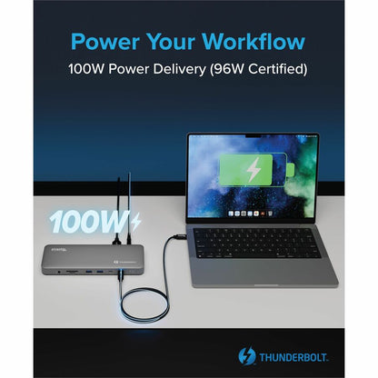 Plugable Technologies TBT-UDM Thunderbolt 4 Dock for MacBook Air & Pro with 13-in-1 Connectivity and 100W Power Delivery