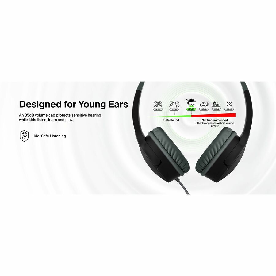 Belkin SoundForm Mini New Wired On-Ear Headphones for Kids with Safe Sound Technology