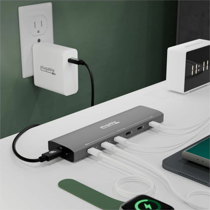 Plugable PS-6CC Multi-Device USB-C Charging Station with 140W GaN Wall Charger and 240W USB4 Cable
