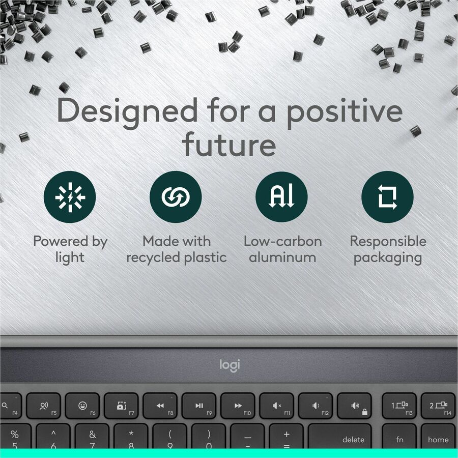 Logitech Signature Slim Solar+ Keyboard for Mac – Solar & Artificial Light Powered, Bluetooth Connectivity, Durable Battery with Customizable Action Key