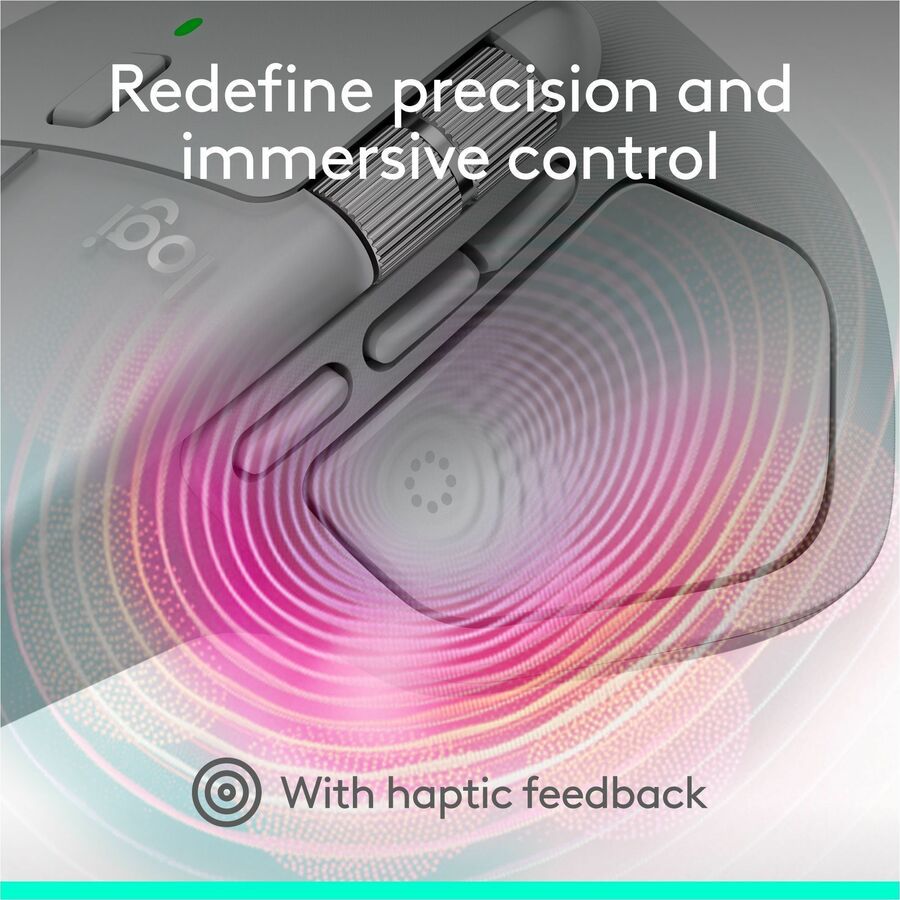 Logitech MX Master 4 Wireless Mouse with Haptic Feedback and Ultra-Fast Scroll – Pale Gray