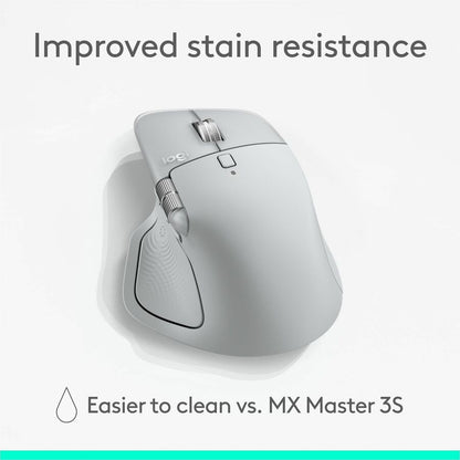 Logitech MX Master 4 Wireless Mouse with Haptic Feedback and Ultra-Fast Scroll – Pale Gray