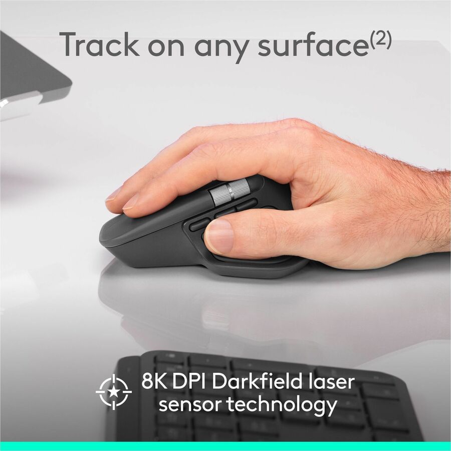 Logitech MX Master 4 for Business Wireless Mouse - Darkfield Laser Sensor, Quiet Clicks, MagSpeed Scrolling, Logi Bolt Receiver, Graphite