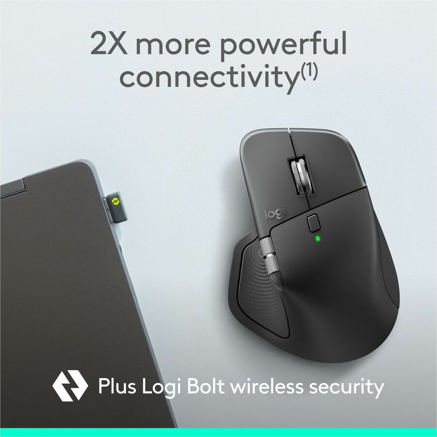 Logitech MX Master 4 for Business Wireless Mouse - Darkfield Laser Sensor, Quiet Clicks, MagSpeed Scrolling, Logi Bolt Receiver, Graphite