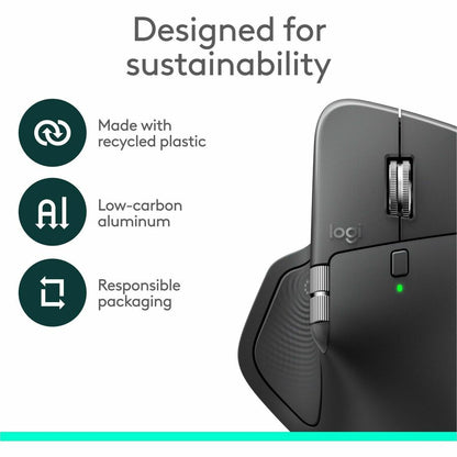 Logitech MX Master 4 for Business Wireless Mouse - Darkfield Laser Sensor, Quiet Clicks, MagSpeed Scrolling, Logi Bolt Receiver, Graphite
