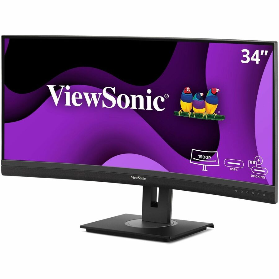 ViewSonic VG3456CA 34-Inch Ultrawide Curved Monitor with USB-C Docking and Ergonomic Stand