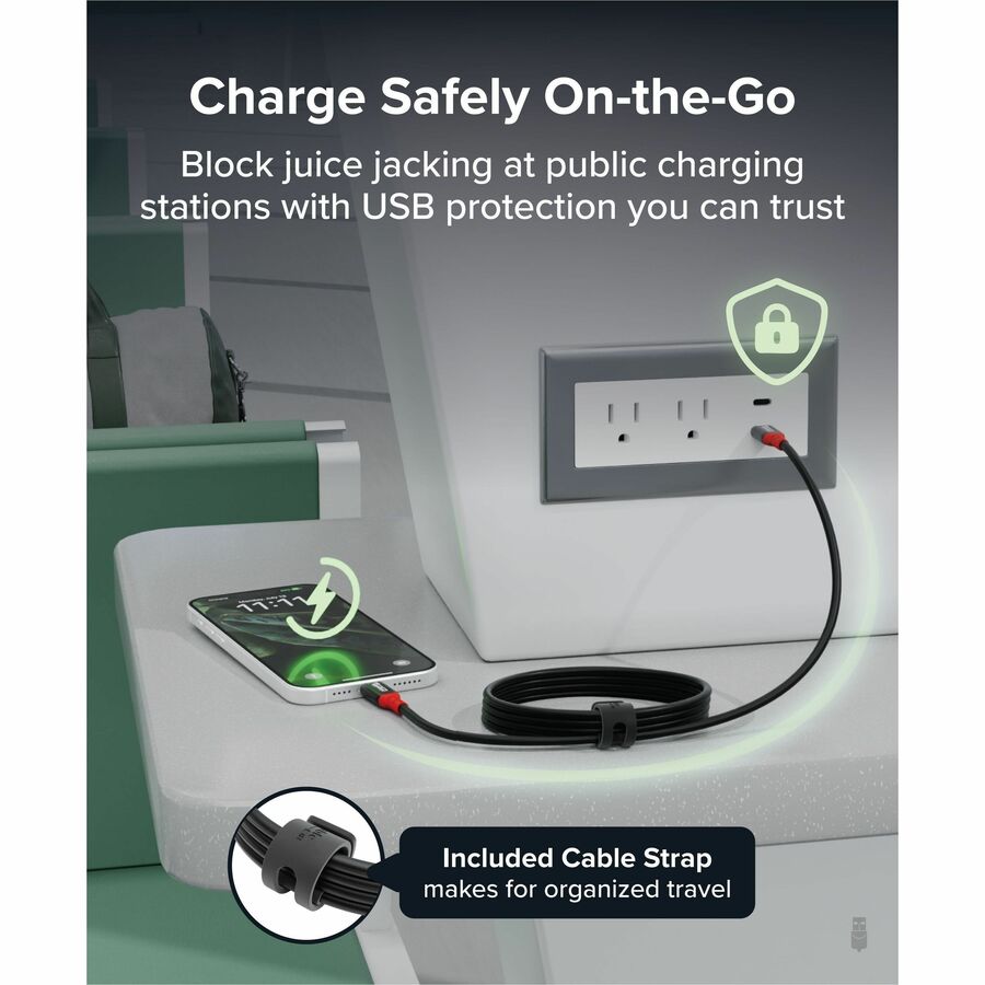 Plugable USB C to USB C Cable, Data Blocker Charge Only, 6.6 ft, 240W Fast Charging - USBC-CC2M