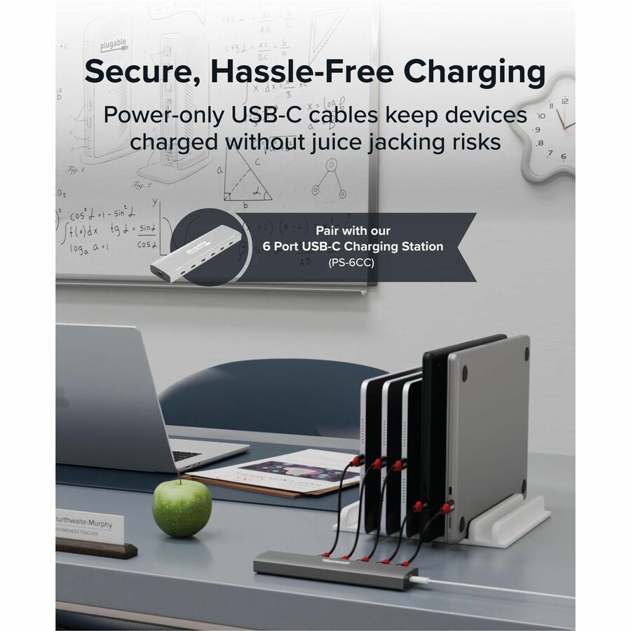 Plugable USB C to USB C Charging Cable, Data Blocker, 6-inch, 240W (Pack of 5)