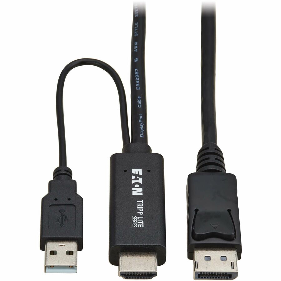 Eaton Corporation Tripp Lite Series HDMI to DisplayPort Active Adapter Cable (M/M) - 4K 60Hz, USB Power, 6.6 ft