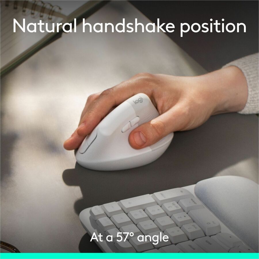 Logitech Wave Keys & Lift Vertical Mouse Combo – Ergonomic Wireless Keyboard and Mouse Set with Cushioned Palm Rest for Comfortable Workstations