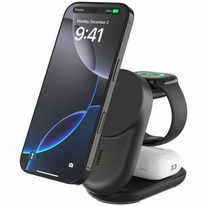 Belkin UltraCharge 3-in-1 Foldable Magnetic Charger with Qi2 25W for iPhone and Apple Devices