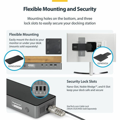 StarTech.com Triple-Monitor USB-C Docking Station with 140W Laptop Charging for MacBook Pro & Windows - 4K 60Hz, Space Gray