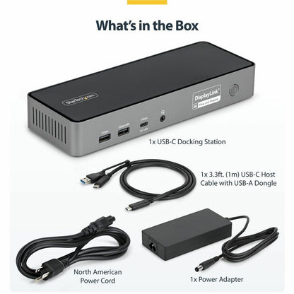 StarTech.com Triple-Monitor USB-C Docking Station with 140W Laptop Charging for MacBook Pro & Windows - 4K 60Hz, Space Gray