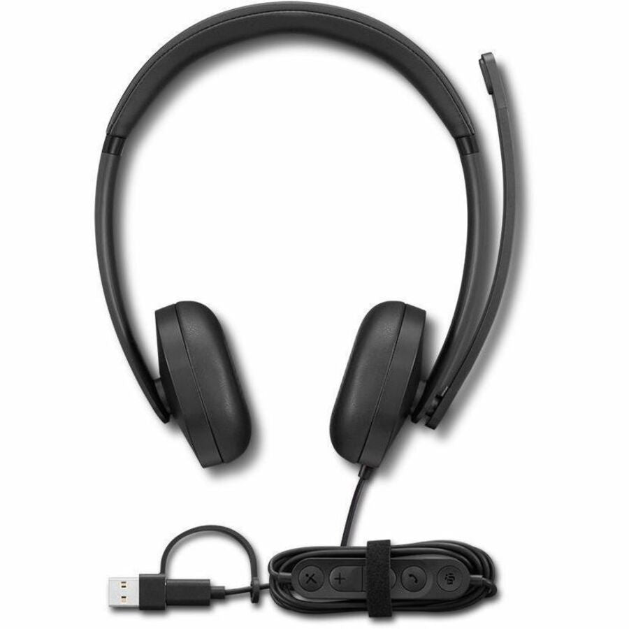 Lenovo Wired VoIP Headset 5000 – Teams-Certified Binaural Over-the-Head Headset with Noise Cancellation and USB-C Connectivity