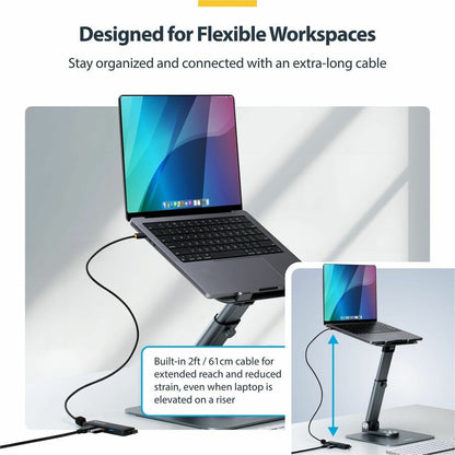 StarTech.com 4-Port USB-C Hub with 5Gbps Transfer Speed and Bus-Powered Design