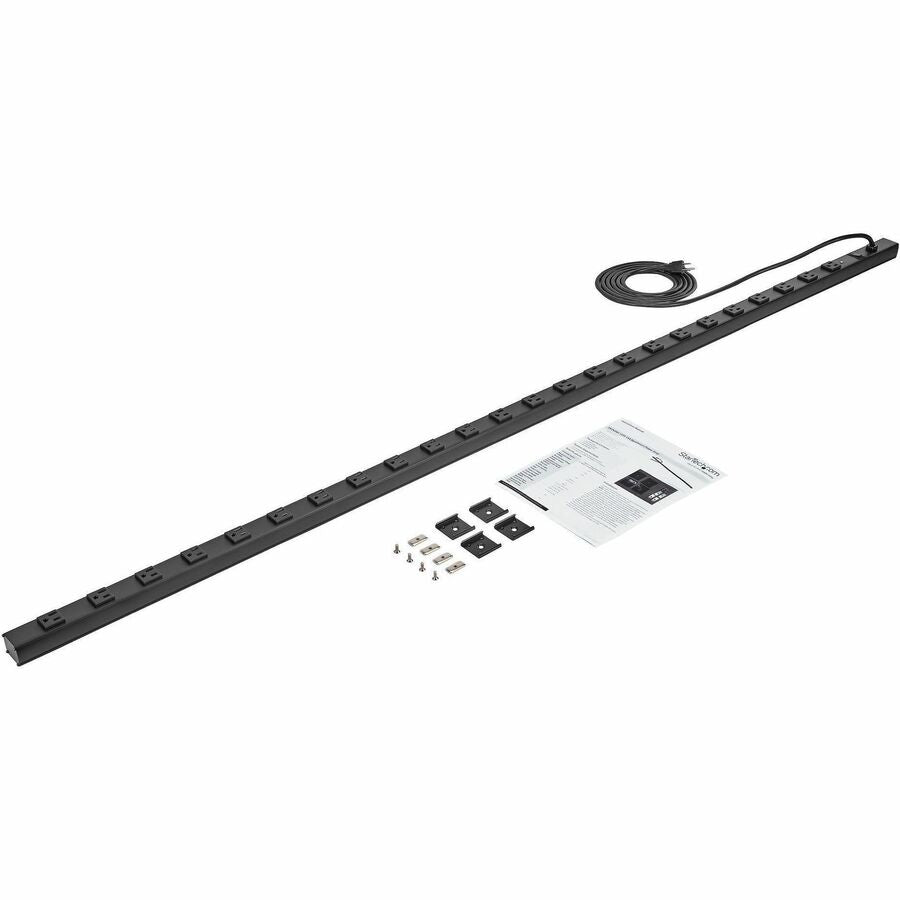 StarTech.com RKPW247015 24 Outlet Power Strip for Rackmount Equipment, 0U, 120V, 10 ft Cord