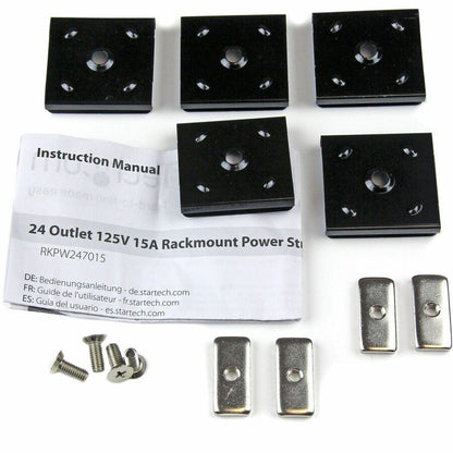 StarTech.com RKPW247015 24 Outlet Power Strip for Rackmount Equipment, 0U, 120V, 10 ft Cord