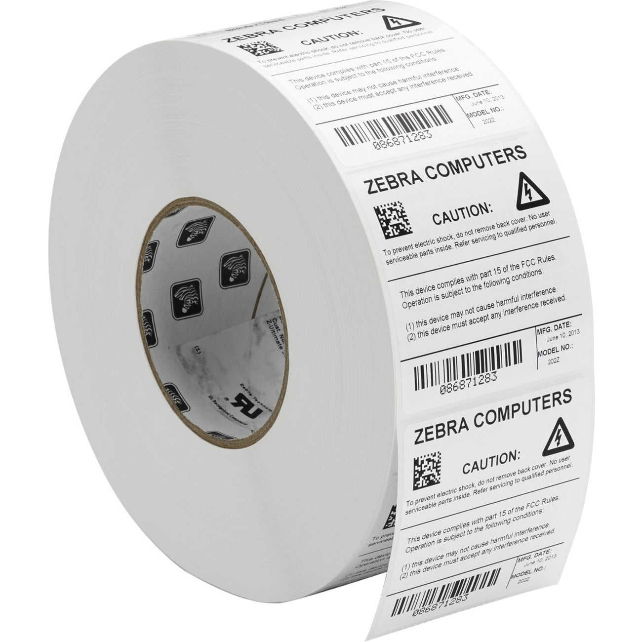 Zebra Z-Ultimate 3000T Thermal Transfer Polyester Labels – 4 x 4 Inches, Square, White, Pack of 1520