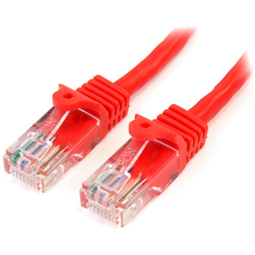 StarTech.com 2 ft Red Snagless Cat5e UTP Patch Cable with PoE Support