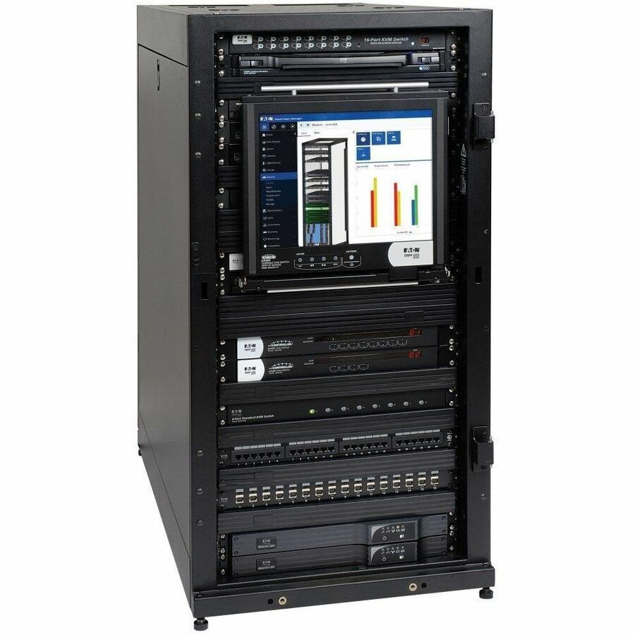 Eaton Tripp Lite Series SR25UB 25U SmartRack Server Enclosure Cabinet with Locking Doors and Side Panels