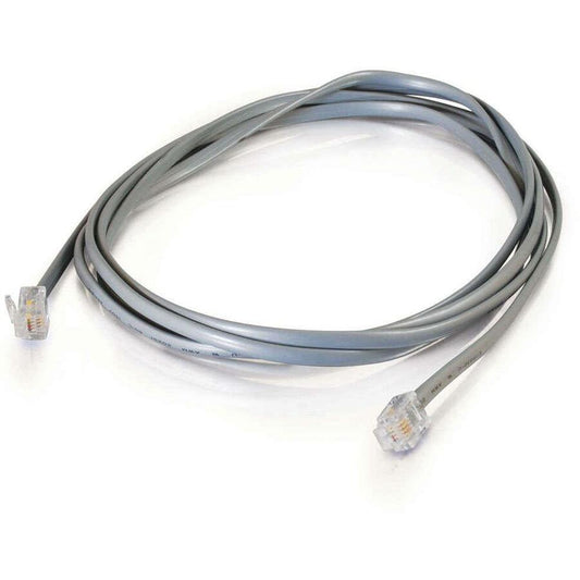 C2G 7ft RJ11 Telephone Cable with Silver Satin Wire and Gold-Plated Connectors