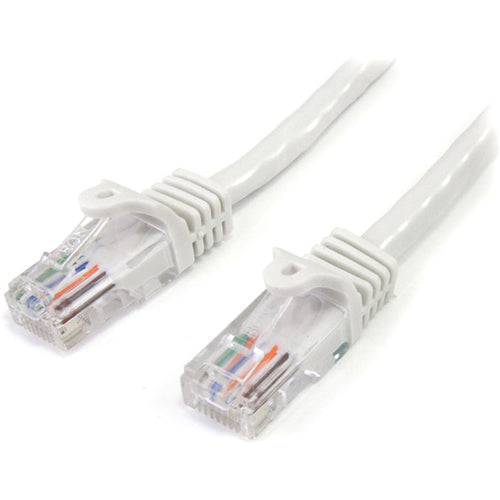StarTech.com 10 ft White Snagless Cat5e UTP Patch Cable for Reliable Ethernet Connections