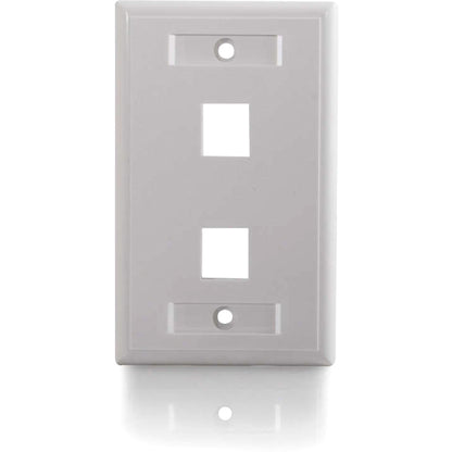 C2G Legrand Group 03411 2-Port Single Gang Multimedia Keystone Wall Plate - White