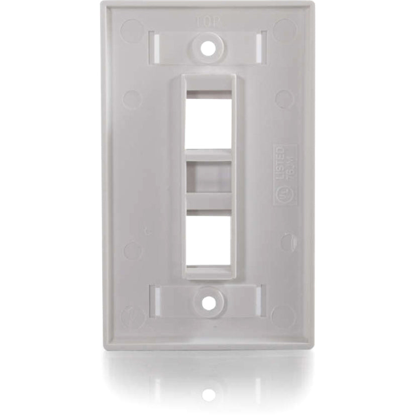 C2G Legrand Group 03411 2-Port Single Gang Multimedia Keystone Wall Plate - White