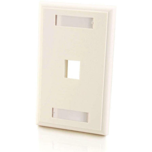 C2G Legrand Group 03410 1-Port Single Gang Keystone Wall Plate - White