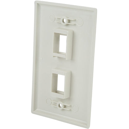 StarTech.com Dual Outlet RJ45 Universal Wall Plate White - Easy Wall Mount Data and Power Connection