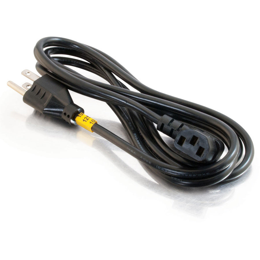 C2G 10ft Universal Right Angle Power Cord - NEMA 5-15P to IEC320C13R - Heavy Duty 18 AWG Black Power Cable