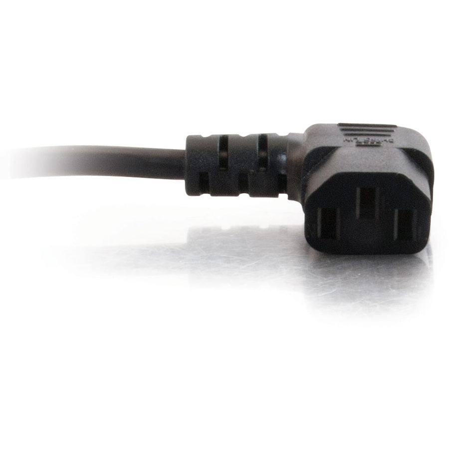 C2G 10ft Universal Right Angle Power Cord - NEMA 5-15P to IEC320C13R - Heavy Duty 18 AWG Black Power Cable