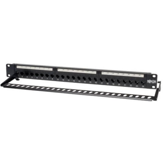 Eaton Tripp Lite Series 24-Port 1U Rack-Mount Cat5e Feedthrough Patch Panel, RJ45 Ethernet, TAA Compliant