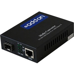 AddOn 10/100/1000Base-TX(RJ-45) to Open SFP Port POE Media Converter