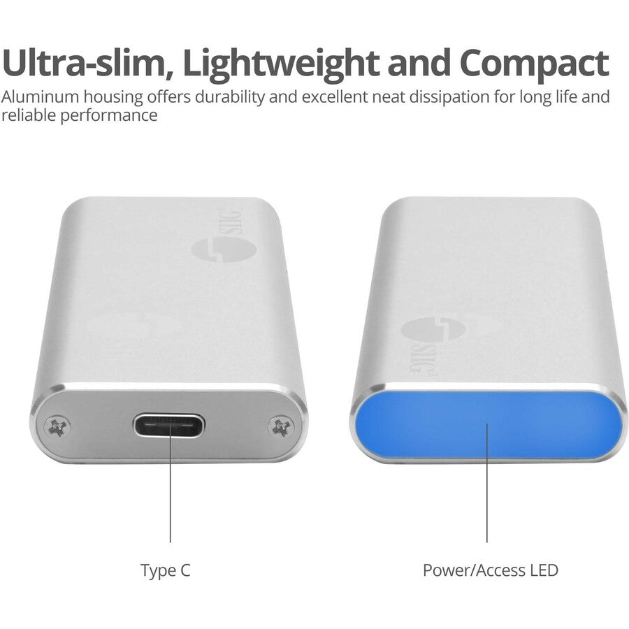 SIIG Drive Enclosure - USB 3.1 Type C Host Interface - UASP Support External - Silver