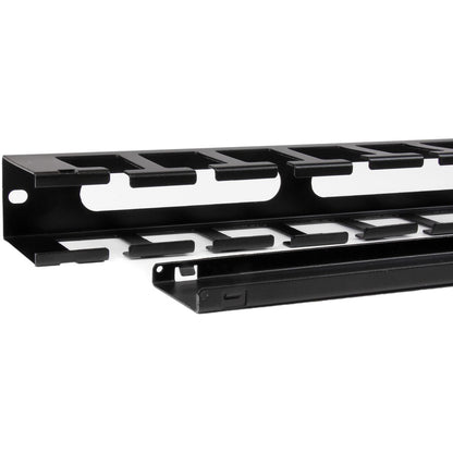 StarTech.com 1U Horizontal Finger Duct Rack Cable Management Panel with Cover