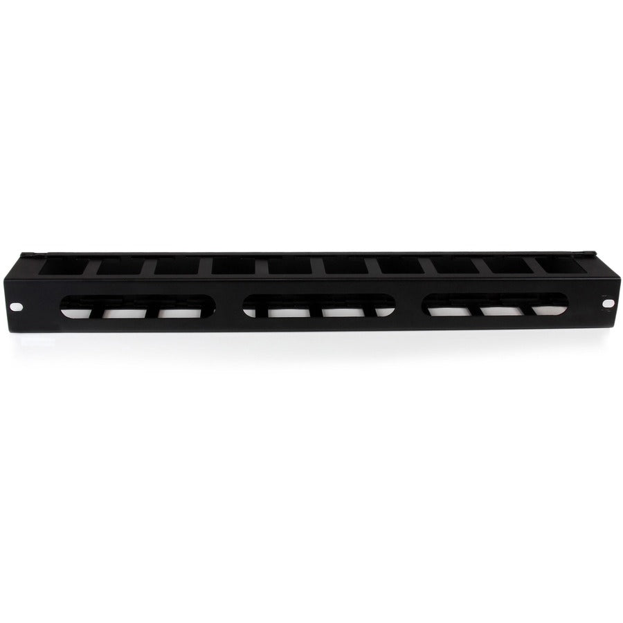 StarTech.com 1U Horizontal Finger Duct Rack Cable Management Panel with Cover