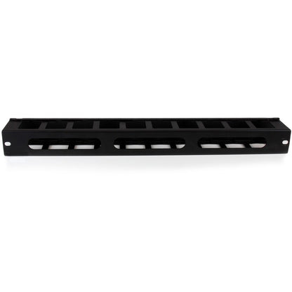 StarTech.com 1U Horizontal Finger Duct Rack Cable Management Panel with Cover