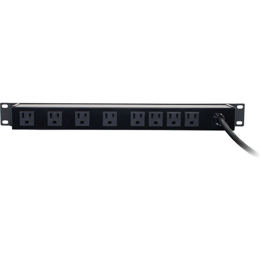 C2G 6ft Wiremold Rack Mount 8-Outlet 120v/15a Lighted Switch Power Strip
