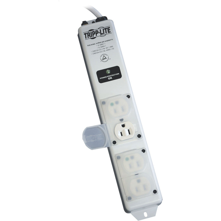 Tripp Lite Safe-IT Surge Protector Power Strip Hospital Medical Antimicrobial 4 Outlet 6' Cord