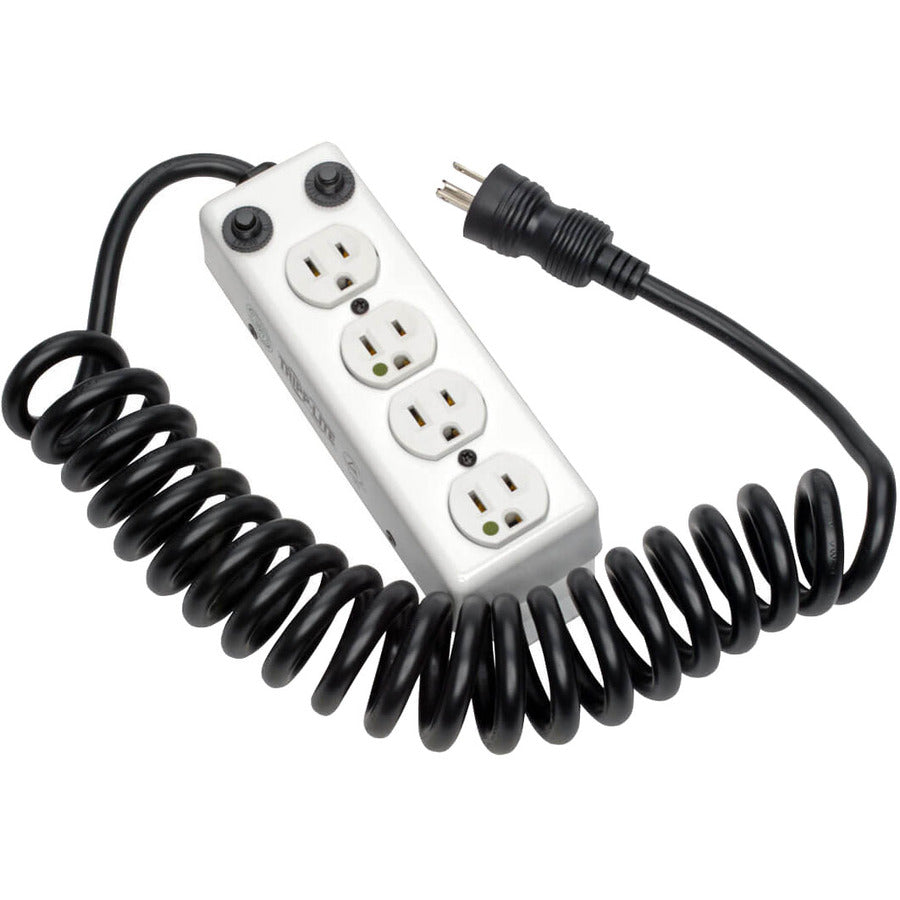 Tripp Lite Safe-IT Power Strip Hospital Medical Antimicrobial 4 Outlet UL1363A 3'-10' Coiled Cord