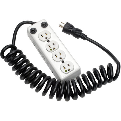 Tripp Lite Safe-IT Power Strip Hospital Medical Antimicrobial 4 Outlet UL1363A 3'-10' Coiled Cord
