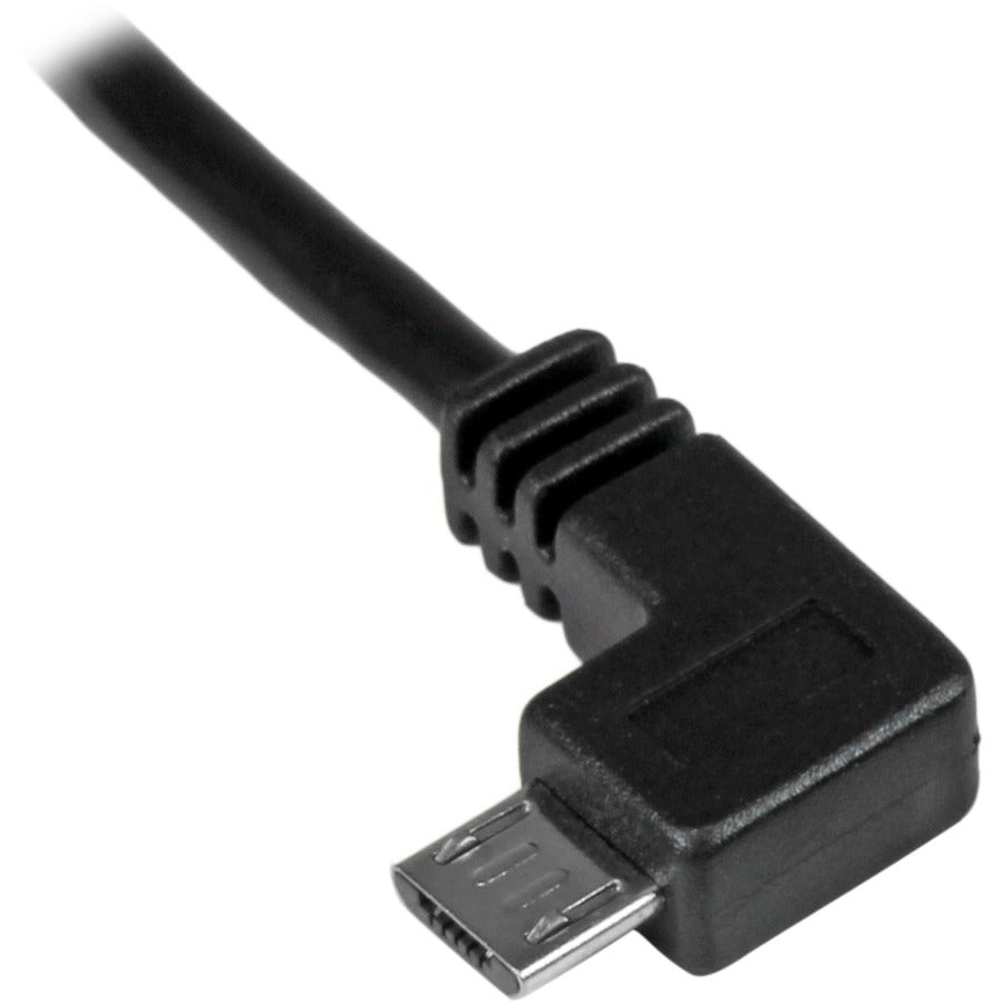 StarTech.com 1m 3 ft Left Angle Micro-USB Charge-and-Sync Cable M/M - USB 2.0 A to Micro-USB - 30/24 AWG