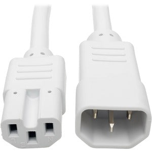 Tripp Lite 3ft Heavy Duty Power Extension Cord 15A 14 AWG C14 C15 White 3'