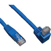 Tripp Lite 5ft Cat6 Gigabit Molded Patch Cable RJ45 Right Angle Down to Straight M/M Blue 5'