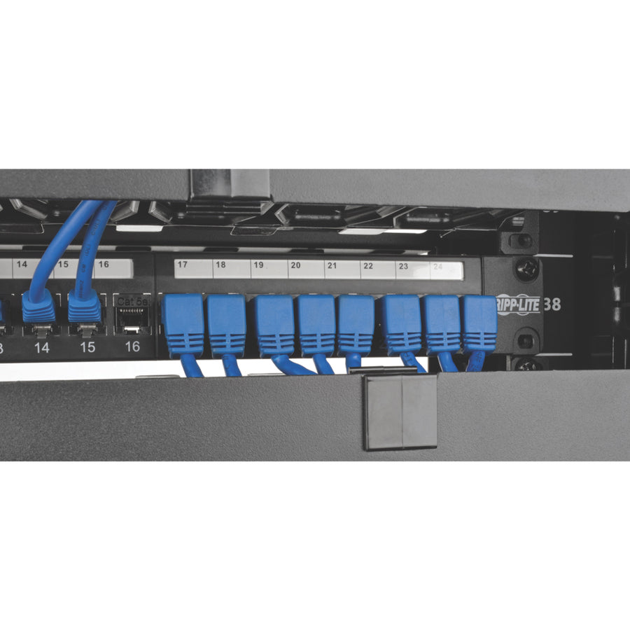 Tripp Lite 5ft Cat6 Gigabit Molded Patch Cable RJ45 Right Angle Down to Straight M/M Blue 5'
